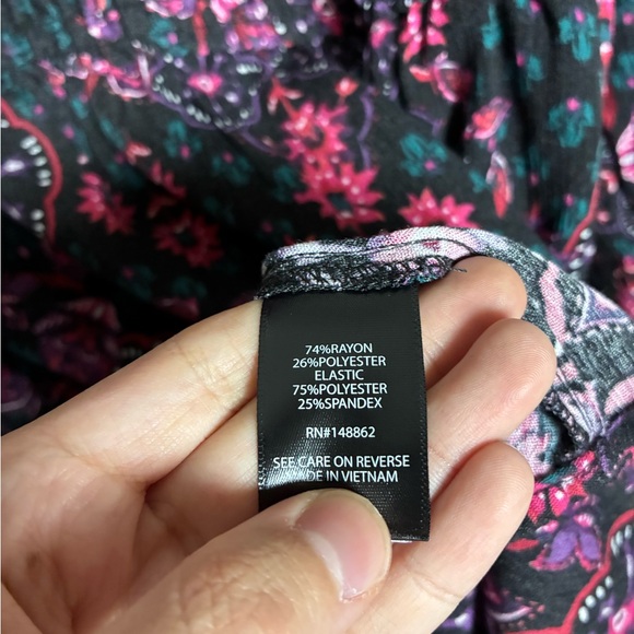 Torrid Smocked Blouse with Puff Sleeves Floral Pattern Stretch NWT 3X - Picture 11 of 12